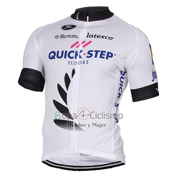 Quick Step Floor Ropa Ciclismo Culotte Corto 2017 Mangas Cortas Quick Step Floors Blanco